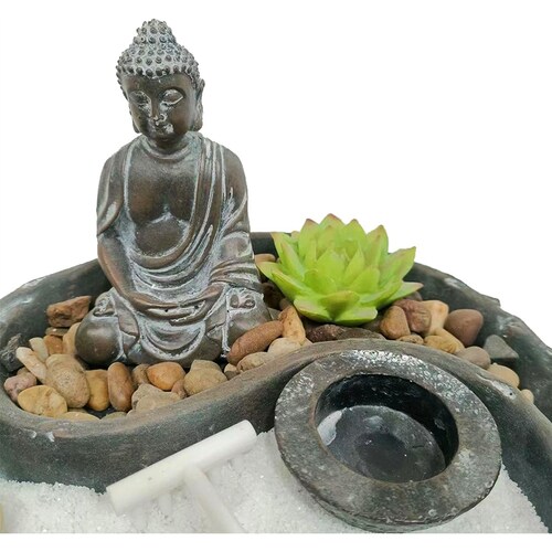Home Nature Jardín Zen Gris Redondo 22 Cm