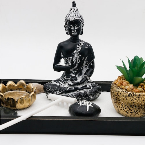 Home Nature Jardín Zen Negro Cuadrado 22 Cm
