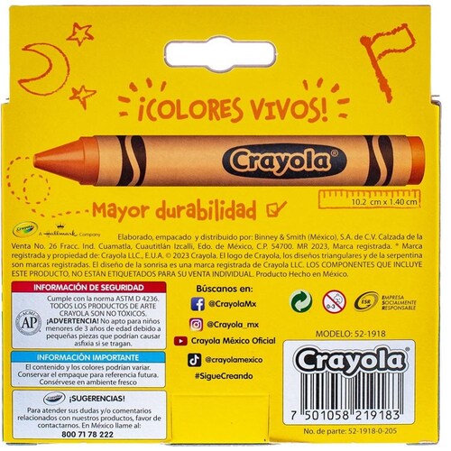 18 Crayones Extra Jumbo So Big  Crayola