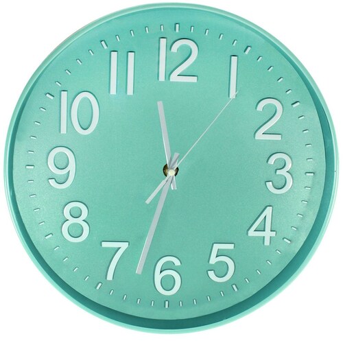 Reloj Pared Plastico Turquesa 30 Cm Quadrum