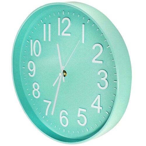 Reloj Pared Plastico Turquesa 30 Cm Quadrum