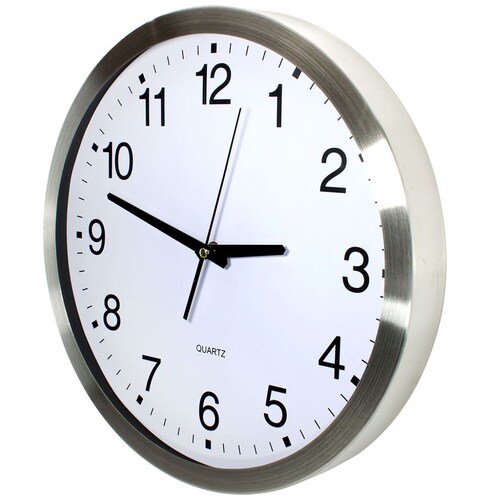 Reloj Pared Metalico Sin Numeros Blanco Y Negro 35Cm Quadrum