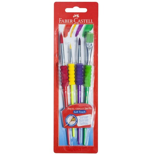4 Pinceles Eva Grip Pincel Blister Faber-Castell