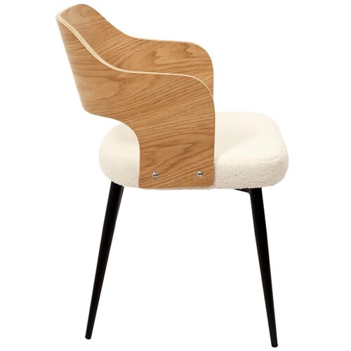 Home Nature Silla Loki con Respaldo de Madera 76*55*51.5 Cm