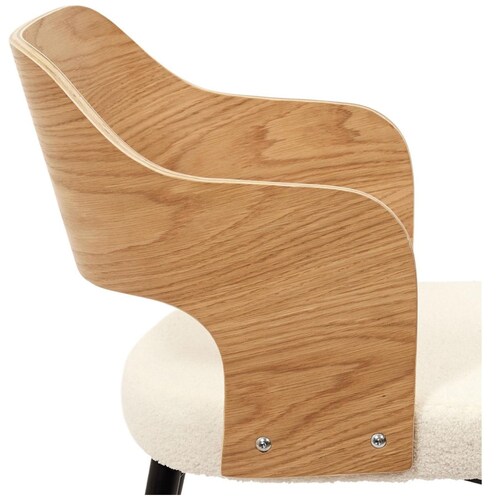 Home Nature Silla Loki con Respaldo de Madera 76*55*51.5 Cm