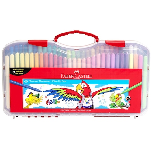 Caja con 60 Plumones Fiesta 45 Rígido Faber-Castell