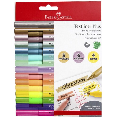 15 Resaltadores Textliner Plus Faber-Castell