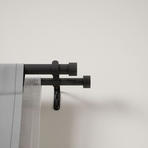 Cortinero Negro Doble Cappa 160-300 Cm Umbra