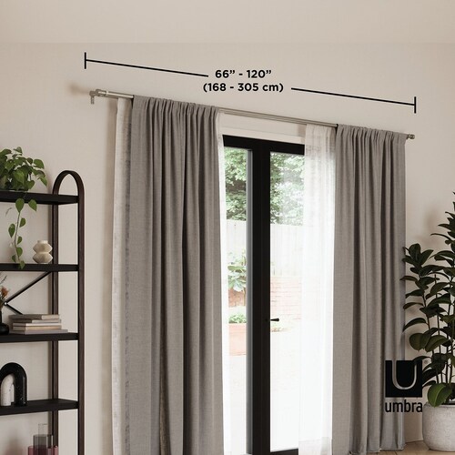 Cortinero Plateado Doble Cappa 160-300 Cm Umbra