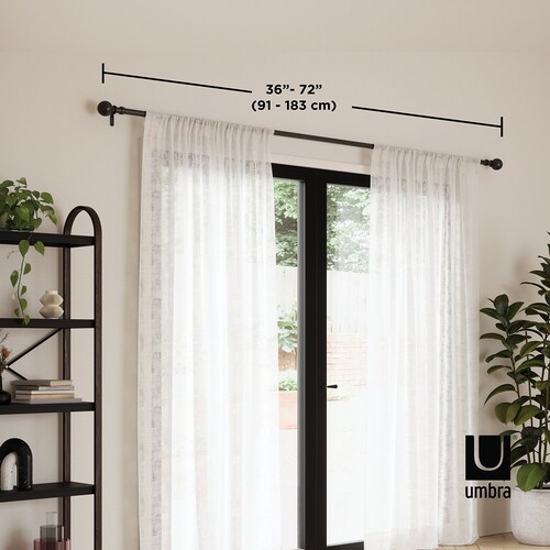 Cortinero Negro Sita 1"   90-180 Cm Mat Umbra