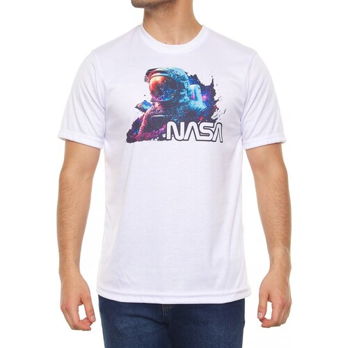 Playera Manga Corta Estampada para Hombre Nasa