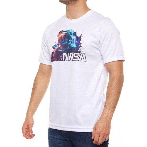 Playera Manga Corta Estampada para Hombre Nasa