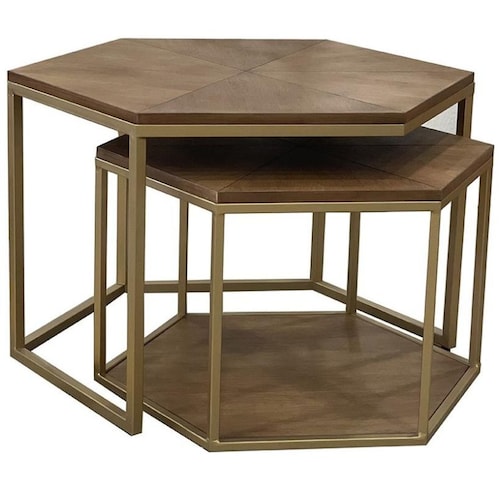 Set 2 Mesas de Centro Hex Vintage Home