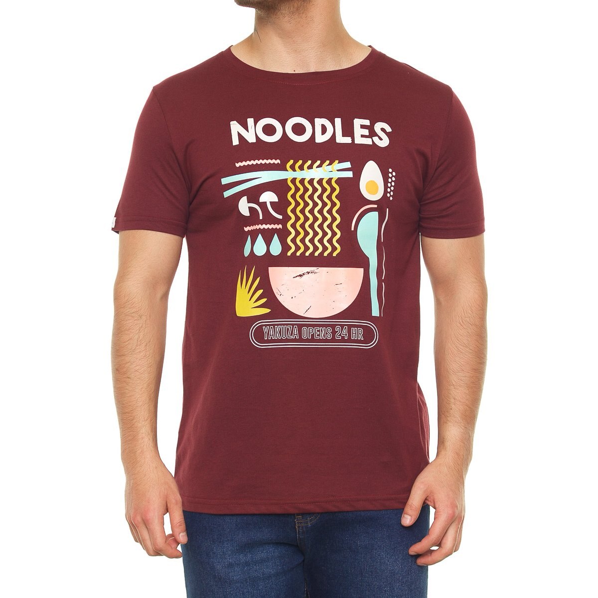 Camiseta Yakuza Weird Para Hombre - 100% Algodón, Corte Slim Fit, Estampado Llamativo, Colores Chili, Cilantro, Negro