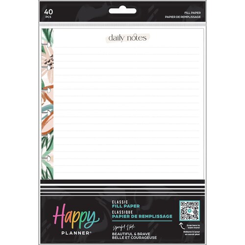 Papel Relleno Thp Beautiful & Brave Classic Fill Paper Afcfp40-103 Happy Planner Happy Planner