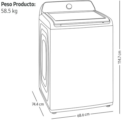Lavadora Samsung Blanca Carga Superior 22Kg  Wa22C3543Gw