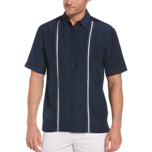 Camisa Manga Corta con Panel de Punto Pick Cubavera para Hombre