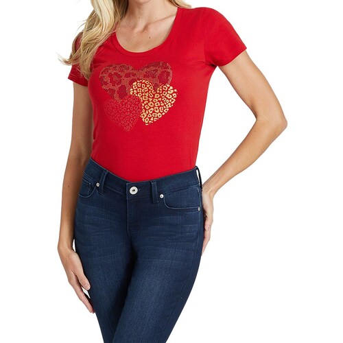 Playera con Diseño Corazones Guess para Mujer