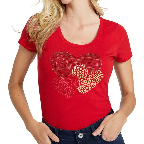 Playera con Diseño Corazones Guess para Mujer