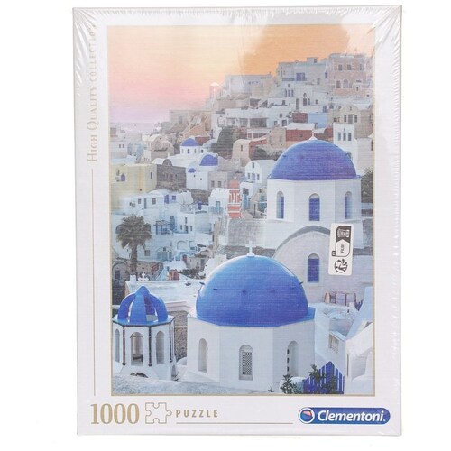 Puzzles Adultos Grecia 200 Piezas - Póster Vintage Azul Y Blanco, Colección Especial MyPuzzle Puzzle Santorini