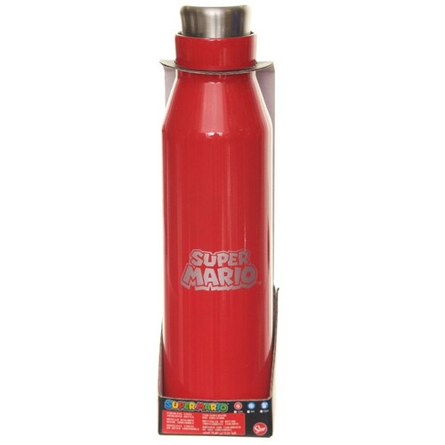 Botella Térmica Acero Inoxidable Rojo Super Mario