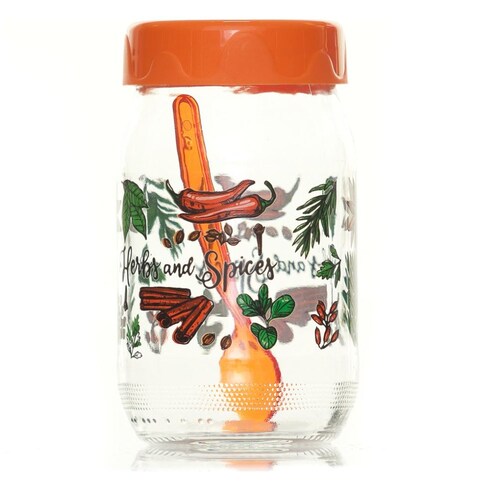 Frasco Vidrio Decorado C/cuchara Herevin