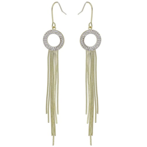 Aretes Largos Cascada Chapado Oro Korei