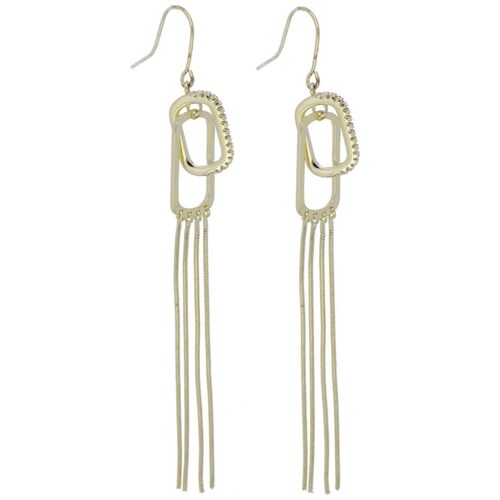 Aretes Largos Cascada Chapado Oro Korei