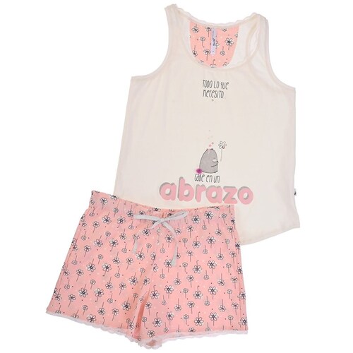 Pijama Sin Mangas Y Short de Oso Sho Shi