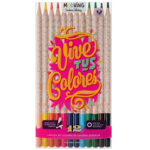 Paquete de 12 Lápices de Colores Mooving