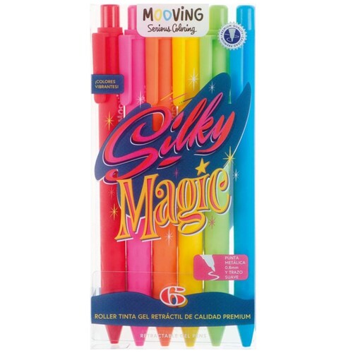 Paquete de 6 Plumas en Gel Mooving