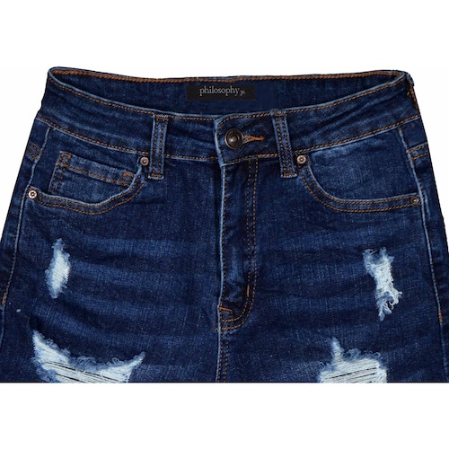 Short de Mezclilla, Desgarrado, con Bolsillos para Mujer Philosophy