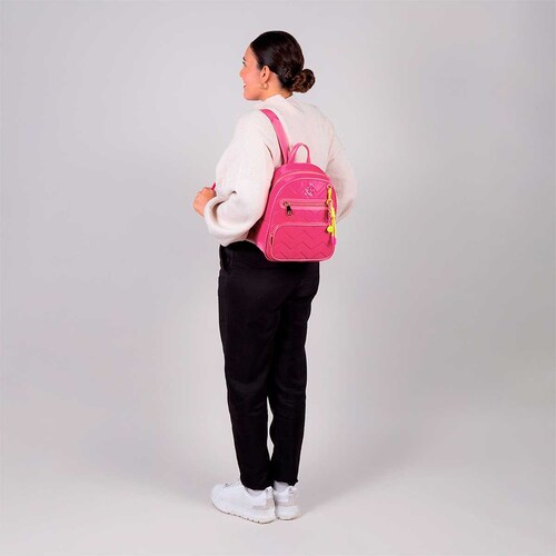 Bolso Backpack Rosa Barbie By Goret para Mujer
