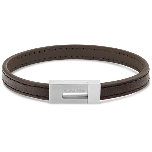 Pulsera Acero Inoxidable y Cuero Calvin Klein para Hombre