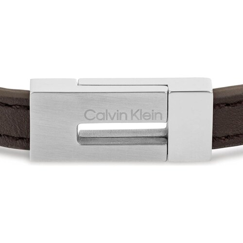 Pulsera Acero Inoxidable y Cuero Calvin Klein para Hombre