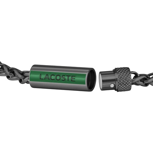 Pulsera Acero Inoxidable Negro Lacoste para Hombre