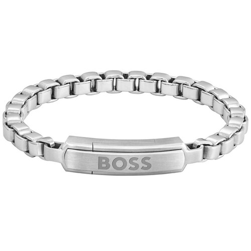 Pulsera Acero Inoxidable Plateado Boss para Hombre