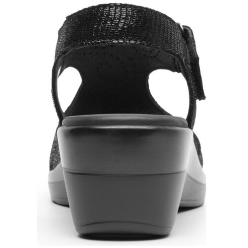 Sandalia con Plantilla Transpirable y Ajuste Velcro Negra Flexi para Mujer