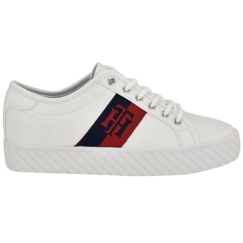 Tenis Casual con Logo Lateral Blanco Tommy Hilfiger  para Mujer