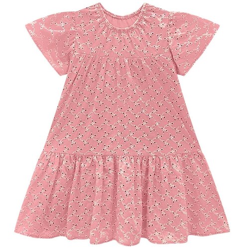 Vestido para Niña Manga Corta Color Rosa Milon
