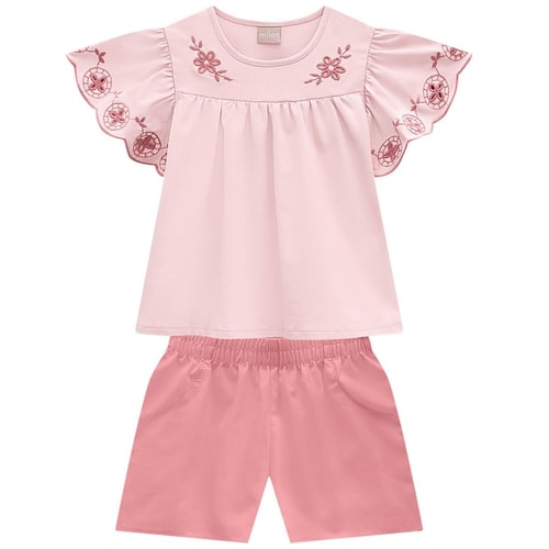 Conjunto para Niña Manga Corta con Olanes Y Short Milon