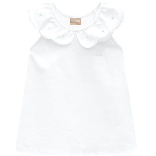 Blusa para Niña Corte Sin Mangas Y Cuello de Olan Milon