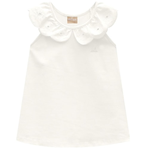 Blusa para Niña Corte Sin Mangas Y Cuello de Olan Milon