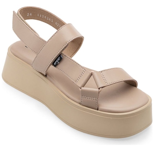 Sandalia Casual con Velcro Y Plataforma Beige Levis Z para Mujer