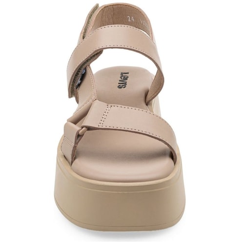 Sandalia Casual con Velcro Y Plataforma Beige Levis Z para Mujer