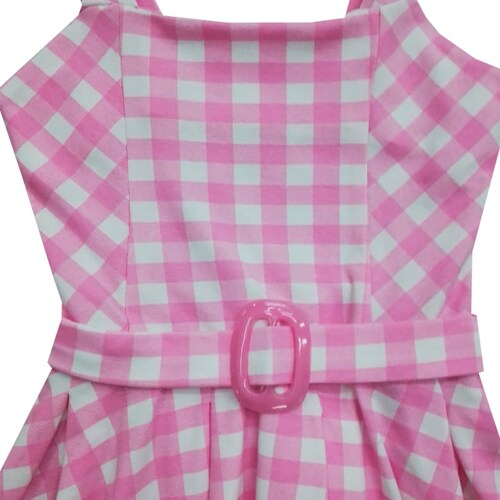Vestido para Niña con Tirantes Y Estampado de Cuadros Barbie