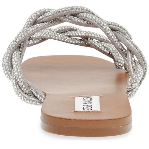 Sandalia con Piedras Flat Plata Steve Madden