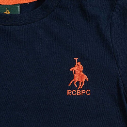 Playera para Niño Manga Larga Básica Azul Marino Estampados Royal Polo Club