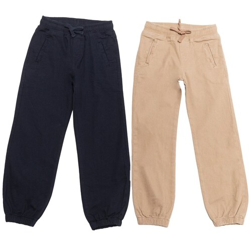 Set para Niño 2 Joggers Café y Negro Gabardina B2N