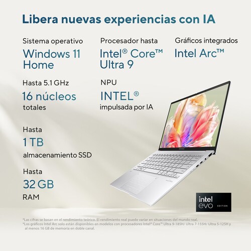Laptop Asus Zenbook Cu7 Ux3405Ma-Qd019W 16G 1T + Funda y Adaptador Ethernet